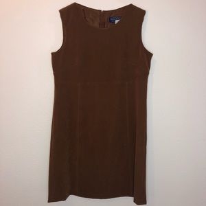 Suede semi-fitted dress